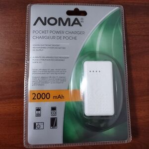 New - NOMA Pocket Power Charger 2000 mAh with USB & adapters